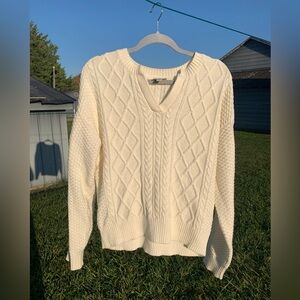 White knit sweater